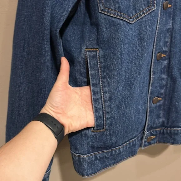 Wrangler Blue Denim Jacket with Patterned Collar - Picture 4 of 7